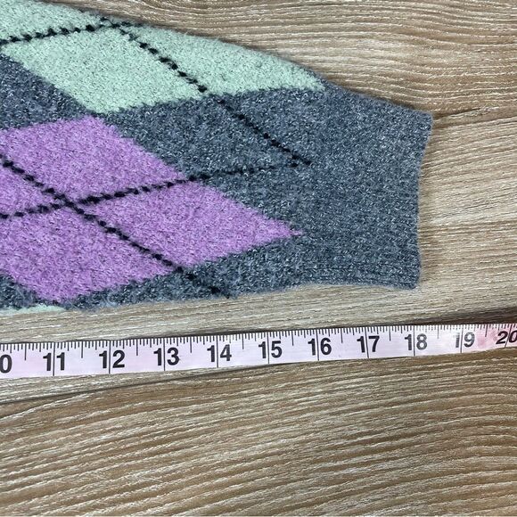 BP Argyle Pattern Oversized Cardigan Sweater Size Medium - Picture 10 of 10